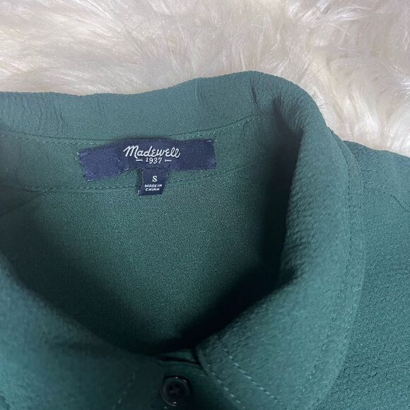 🎉👗HP👗🎉Madewell Moviehouse Shirtdress hunter green sz small - Picture 3 of 9